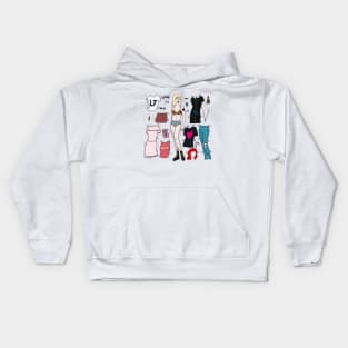 Riot grrrl paper doll Kids Hoodie